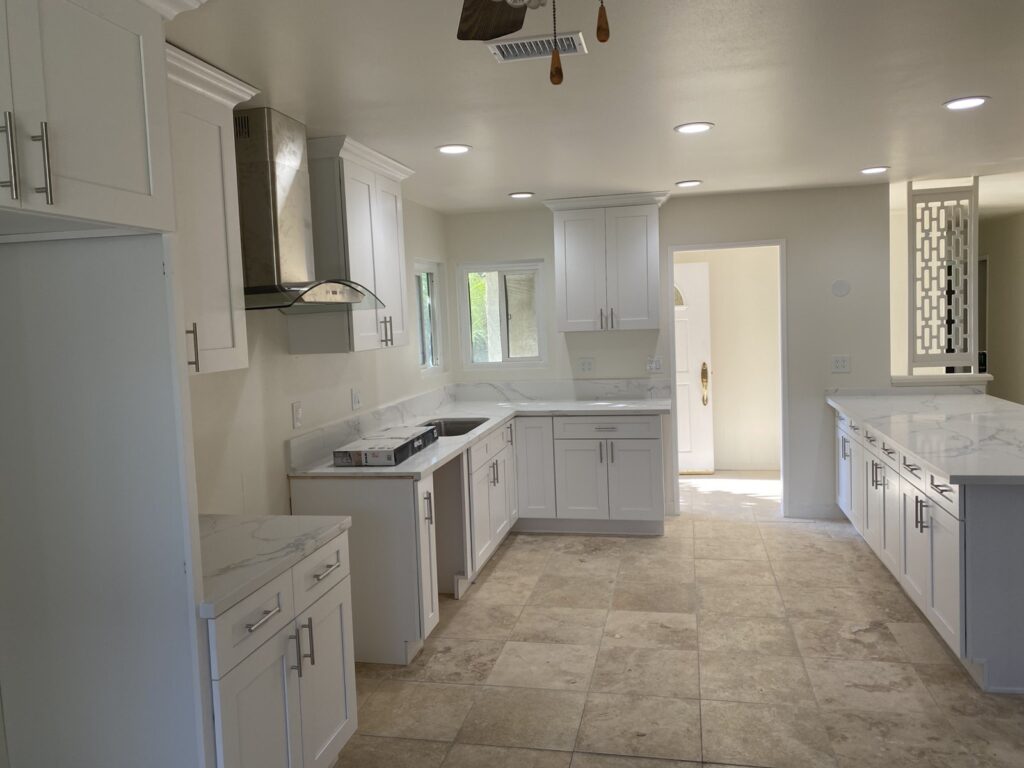 Kitchen remodel with white cabinets - Orange County