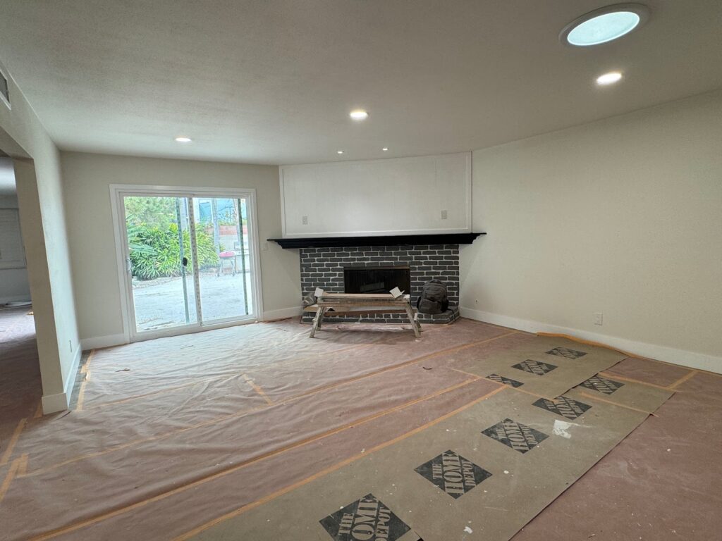 Family room during remodel, before finishes, Anaheim, CA
