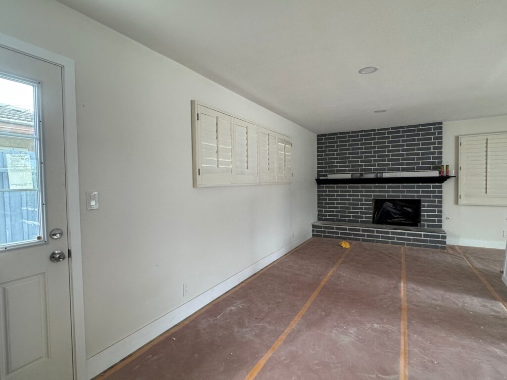 Living room during remodel, before new flooring, Anaheim, CA